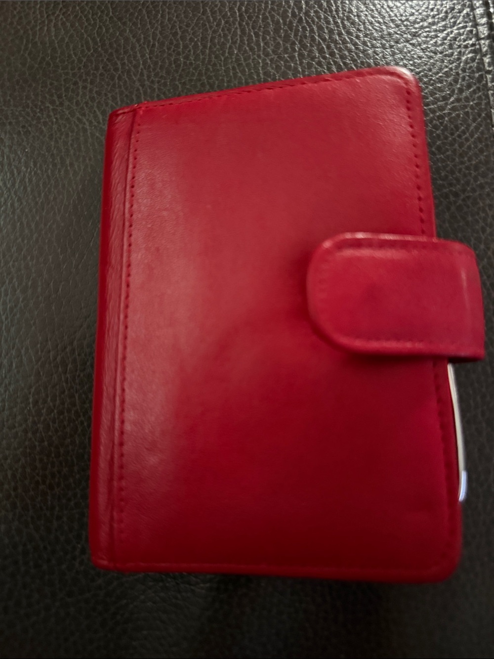 Neiman Marcus Red Leather Snap Wallet